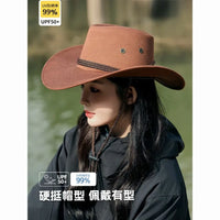 美式复古西部牛仔帽男礼帽遮阳爵士帽英伦夏季防大檐帽子女骑士