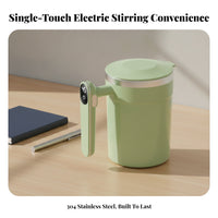 Built-in Button Display Rechargeable Stirring Cup Glossy Finish Drinkware