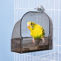 Parrot Bath, Parrot Shower for Cage, Avian Bathtub with Removable Tray, Water-Resistant Enclosed Design, Easy to Clean Pet Bathtub