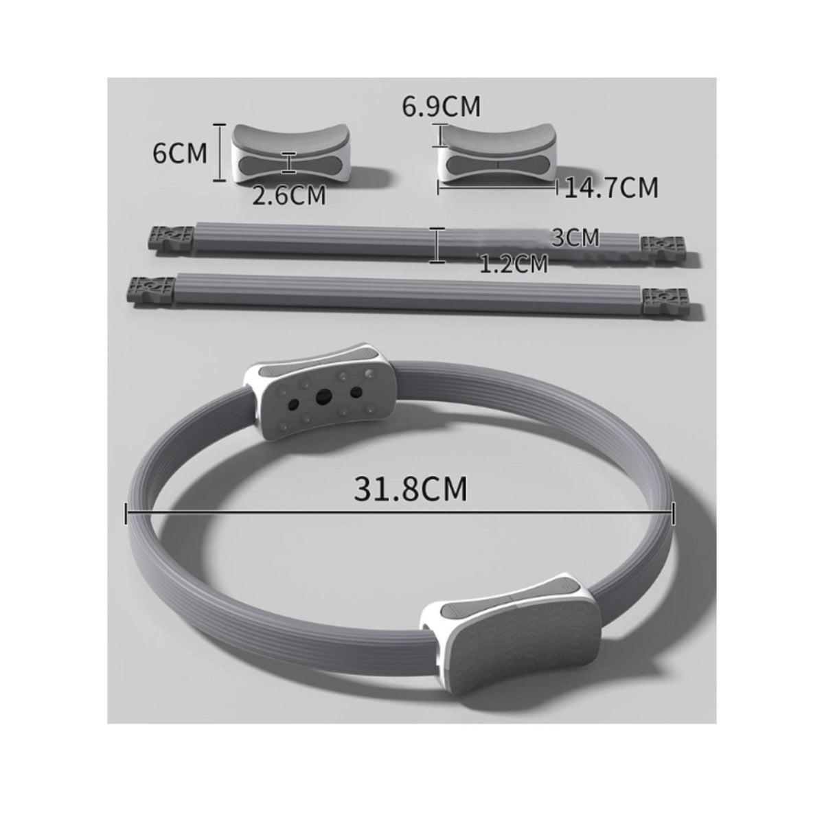 Ribbed Detachable Pilates Circle Hand-Held Pilates Resistance Circle Exercise Resistance Circle Lightweight