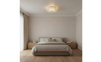 Round Glass Lampshade Modern Design Textured Ceiling Light Cover Glittering Finish Frosted Glass Bowl Shade for Living Room, Bedroom, Hallway