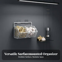 Hanging Produce Basket Space-Saving Kitchen Organizer Easy Assembly for Bathroom