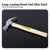 Long-Lasting Claw Hammer High-Carbon Steel Head Woodworking Hammer Non-Slip Grip for Woodworkers, Carpenters, Workshops, Framing