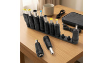 10 Pieces Black DC Adapter Conversion Plug Set Color-Coded Laptop Power Adapter Plug Plastic Body