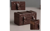 Vintage Dollhouse Trunk Faux Leather Miniature Trunk Lightweight Miniature Suitcase Portable for Crafters, Diorama