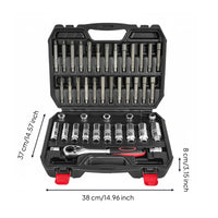 43 Pieces Complete Size Range Shock Absorber Socket Set Multi-Shape Sockets Strut Top Socket Kit Professional Grade Strut Nut Tool Kit Wear Resistant for Mechanics