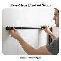 Drill Telescopic Rod Easy Installation No Drill Curtain Rod Versatile Adjustable Closet Hanging Bar for Students, Washroom, Balcony, Doorway