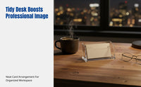 Acrylic Business Card Holder, Transparent Multi-Compartment Desktop Organizer, Office Card Storage