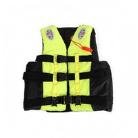 High-Visibility Adult Life Jacket Vest Sleeveless Padded Flotation Vest Black Trim Adjustable Life Jacket Ergonomic Design for Adults, Boating, Swimming, Drifting, Surfing