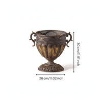 Urn Planter with Handles Bronze Urn with Handles Ribbed for Gardens