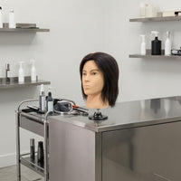 Versatile Mannequin Head with Human Hair Long-Lasting Hair Styling Training Head Lifelike Hairdressing Practice Mannequin Professional-Grade for Hairdressers