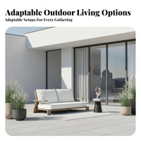 4 Pieces Nordic Design 4-Piece Wood Frame Sofa Set Weather-Resistant Outdoor Furnishings Woven accents Lounge Seating Modern design for Hotel Managers, Homeowners, Families, Garden, Patio, Terrace, rearyard