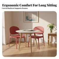 Stackable Design Molded Plastic Side Chair Ergonomic Backrest Molded Shell Chair Reinforced Construction Household Furniture Minimalist Design for Restaurant Owners, Families, Homeowners, Dining Room, Kitchen, Balcony, Bedroom
