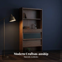 Integrated Seating fullpartitionto-room-to-room Shelving with Seat Large Capacity Tall Cabinet with Doors and Drawer personalizedizable Design shelving unit Enclosed Compartments for Book Lovers, Students, homeowners, Living Room, Study, Bedroom