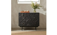 Raised Legs Wood-Grain Drawer Cabinet Square Pulls Freestanding Cupboard