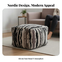 Modern Design Cylindrical Pouf Ottoman Geometric Pattern Floor pillow Comfortable Seating Footstool Soft for Apartment Dwellers, Interior Decorators, Living Room, Bedroom, literary alcove, Entryway