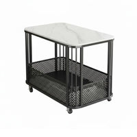 Light Luxury design C-Shaped Rolling End Table Movable with casters C-Shaped Rolling Table Space-Saving Household Furniture Multi-Functional for Apartment Dwellers, Homeowners, Students, Living Room, Small Spaces, Bedroom, Home Office