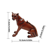 Resin Animal Figurine Carved Wood-Look Figurine Carved Desktop Ornament for Art Collectors, Bookshelf, Office Desk, Mantel