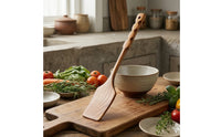 Wooden with Hanging Hole Smooth-Polished Wooden Long-Handled Turner with Hanging Hole for Home Cooks, Kitchen