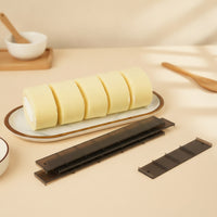4 Pieces Engraved Cake Roll Slicing Ruler Translucent Cake Portion Marker Slim Baking Ruler with Hanging Hole Precision for Home Bakers, Dessert Shops