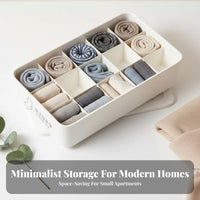3 Pieces Compartmented Underwear Organizer Set Space-Saving for Students, Adults