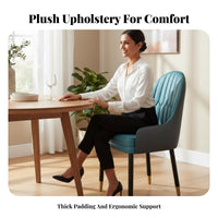 Leather Upholstery Upholstered Wooden Side Chair Nordic Design Upholstered Wood-Leg Chair Padded Seat Dining Seating Ergonomic rearrest for Restaurant Owners, Hotel Managers, Interior Designers, Cafe, Kitchen, Waiting Room, Office