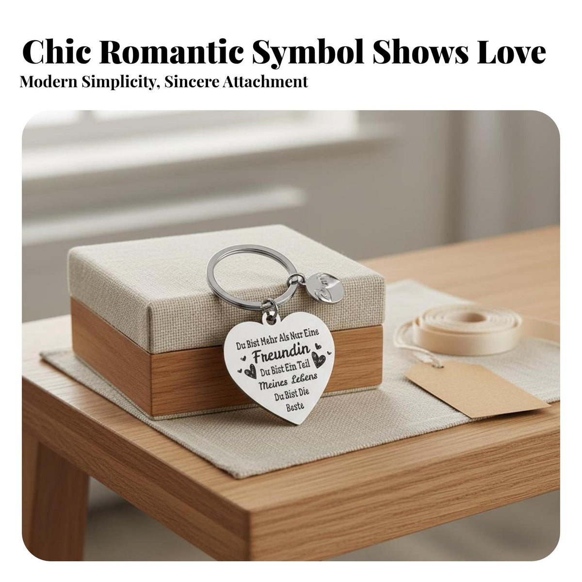 Stainless Steel Gift Keychain Tarnish-Resistant German Quote Keychain for Friend