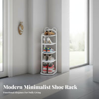 Space-Saving Vertical Shoe Rack Small Footprint Narrow Shoe Storage Unit Strong Load-Bearing Entryway Furniture Sturdy Construction for Apartment Dwellers, Homeowners, Families, Hallway, Bedroom, Living Room, Closet
