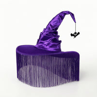 Halloween Witch Hat with Fringe Pointed Witch Hat Spooky Headwear Festive for Costume Parties
