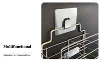 Self Simple Hook Installation Punch Basket Hanger Waterproof Screwless Shelf Support for Renters, Homeowners, Kitchen, Closet, Laundry Room