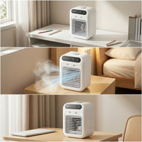 Portable Desktop Air Cooler Rechargeable Mini Air Cooler USB-Powered Misting Fan Compact for Office Workers, Students, Desk, Bedside Table, Dorm Room