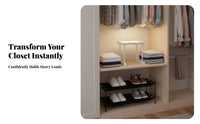 Space Saving Extendable Closet Shelf Tool-Tool-Less Assembly Expandable Shelf Organizer Easy to Install for Homeowners, Wardrobe, Bedroom
