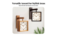 Double-Sided Wall Clock Solid Wood Frame Double Sided Wall Clock Noiseless Mechanism for Living Room, Hallway