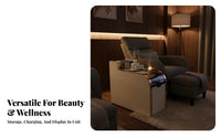 Spa Side Cabinet Light Luxury Design Multifunctional End Table Space Saving Narrow Tea Table with Storage for Salon Owners, Lounge Area
