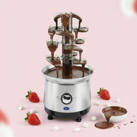 Double Controls 4-Tier Chocolate Fountain Easy to Clean Electric Chocolate Fondue Fountain Multi-Functional for Parties, Weddings, Buffets