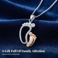 Big and Small Feet Pendant Necklace Sentimental Gift Mom and Baby Feet Necklace