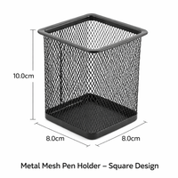 Desk Organizer Pen Holder, Metal Mesh Stationery for Office Home School, Wire Frame Desktop Storage for Pencils Brushes Adults