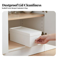 Wheeled Box with Lid Large Capacity Household Storage Stackable for Homemakers