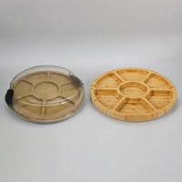 Charcuterie Board with Compartments Round Serving Board with Compartments Divided Serving Platter Multi-Compartment Elegant