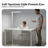 Full Color Range Floor Lamp Flicker Full Color Range Study Lamp High Color Rendering Upright Piano Light for Children, Students, Classroom, Bedroom