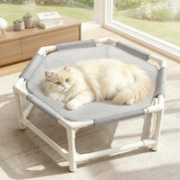Breathable Elevated Cat Bed Cooling Raised Cat Cot Sturdy Elevated Pet Bed Long-Lasting for Cats, Small Dogs, Living Room, Bedroom