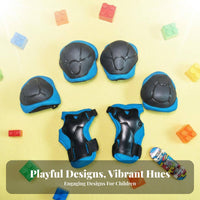 6 Pieces Child S Knee Elbow Wrist Guards Set Anti-Fall Protection 6 Piece Safety Gear Set Childrens Rollerblading Pads