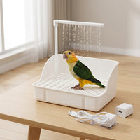 Automatic Bird Bath with Shower, Portable Pet Bird Bath and Bird Shower Basin, Waterfall Shower Tray for Parrot Cockatiel Budgie