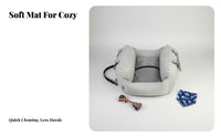 Built-in Safety Leash Dog Car Booster Seat Multi-Functional Washable Dog Car Nest Non-Slip Bottom for Cat Owners, Outdoor, Home