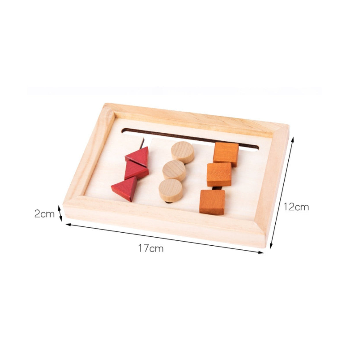 Early Learning Wooden Reasoning Slide Game Develops Logical Thinking Color and Shape Slide Game Solid Wood Construction Shape and Color Sorting Game Improves Hand-Eye Coordination for Preschoolers, Toddlers, Kids 3+, Preschool Classroom, Daycare, Travel