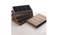 Walnut Finish 40-Slot Bracelet Tray Wood-Look Bracelet Organizer Tray Metal Loop Supports