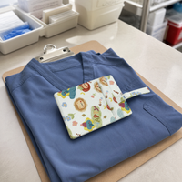 Cute Cartoon Nurse Pen Pouch with Flip Cover, Large Capacity Doctor Chest Pocket Pen Holder, Leak-Proof Pen Sleeve Clip