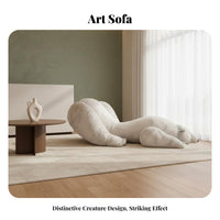 Polar Bear Sofa Chair Designer Style Upholstered Accent Chair Statement Piece Home Seating for Office Workers, Adults, Living Room, Bedroom, Apartment