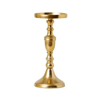 Metal Candlestick Holder Slender Candlestick Holder with Round Tray Candle Stand Decorative Elegant for Dining Table, Mantel