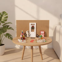 Tabletop Christmas Dollhouse Decorations Kit Tiny Christmas Dollhouse Kit Detailed Elf Door Set with Wreath Lightweight for Hobbyists